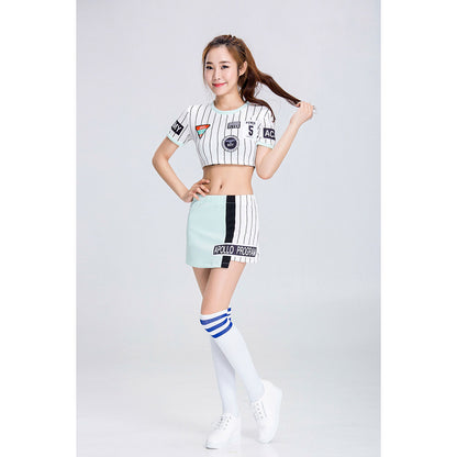 Twice風 グループチアリーディング衣装 バー パフォーマンス服 チアコスチューム ダンスパフォーマンス