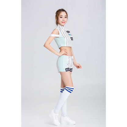 Twice風 グループチアリーディング衣装 バー パフォーマンス服 チアコスチューム ダンスパフォーマンス