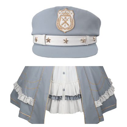 ファンタジーブルーミリタリーロリータスカート Fantasy Blue Military Lolita Skirt Costume