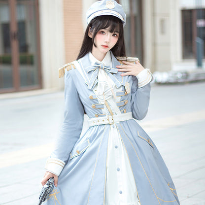 ファンタジーブルーミリタリーロリータスカート Fantasy Blue Military Lolita Skirt Costume