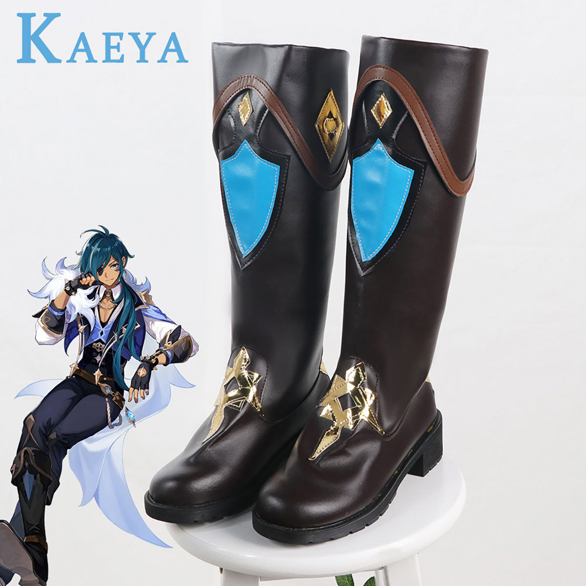 原神 ガイア 靴 Genshin Impact Kaeya Cosplay Shoes Boots