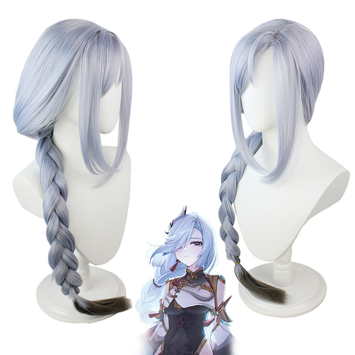 原神 申鶴 ウィッグ Genshin Impact Shenhe Cosplay Wig