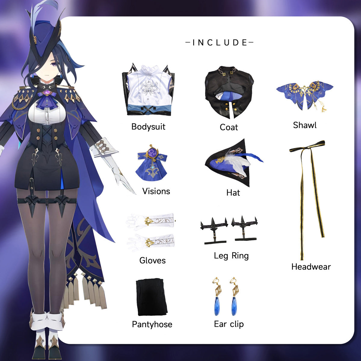 原神 クロリンデ 衣装セット Genshin Impact Clorinde Costume