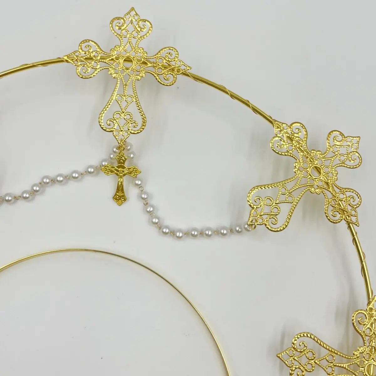 ハロークラウン ゴールデンクロスパール Golden Cross Pearl Halo Crown Tiara