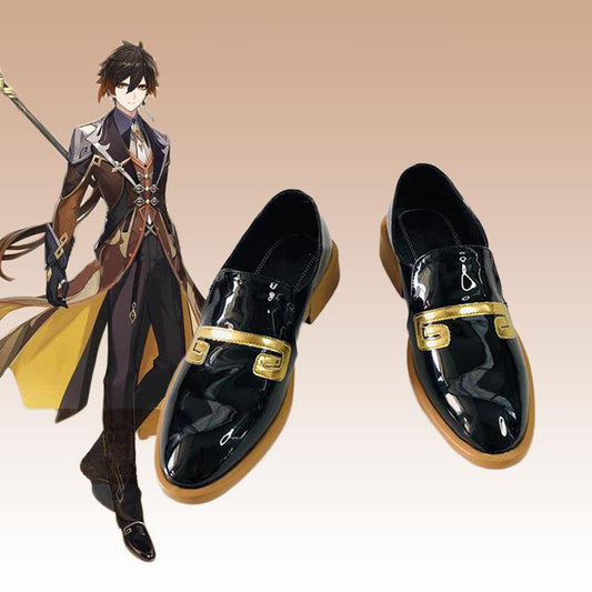 原神 鍾離 靴 Genshin Impact Zhongli Cosplay Shoes Boots