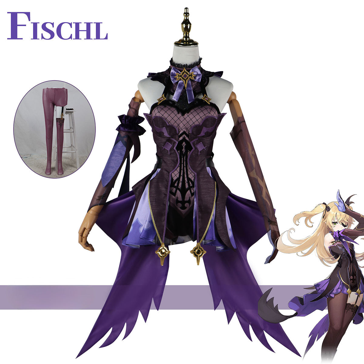 原神 フィッシュル 衣装セット Genshin Impact Fischl Costume