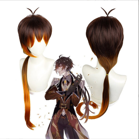 原神 鍾離 ウィッグ Genshin Impact Zhongli Cosplay Wig