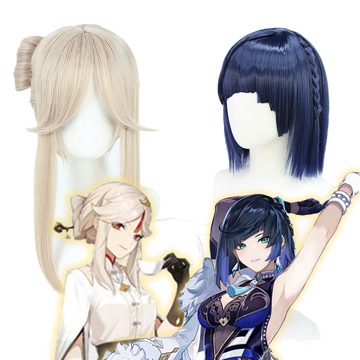 原神 凝光・夜蘭 ウィッグ Genshin Impact Ningguang Yelan Cosplay Wig