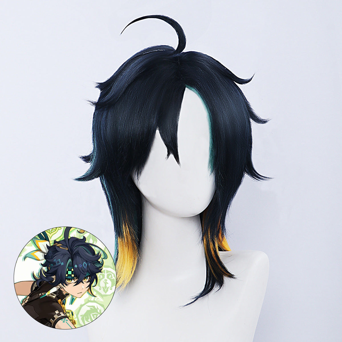 原神 キィニチ ウィッグ Genshin Impact Kinich Cosplay Wig