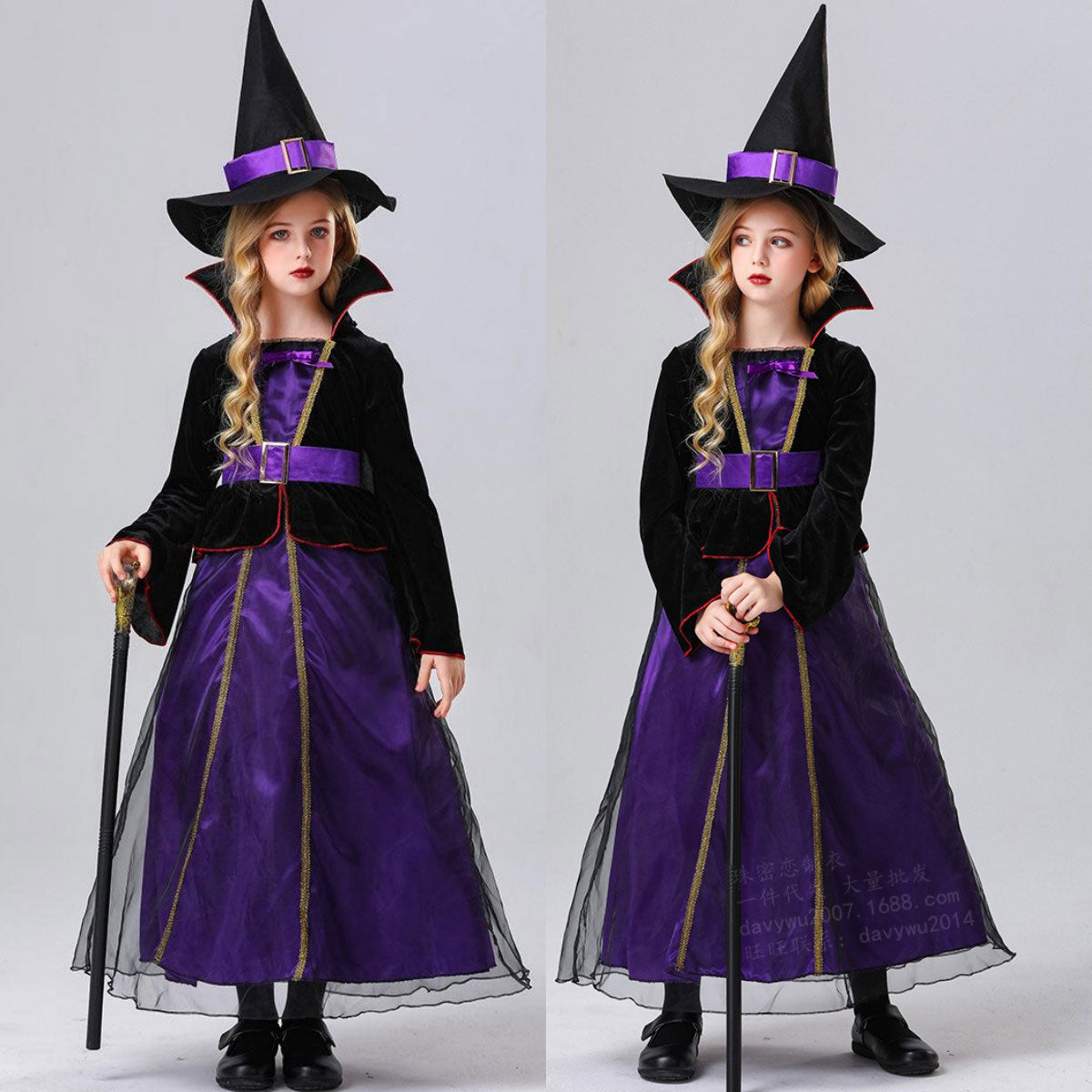 ハロウィン 子供マジシャン 魔女 仮装コスチューム 魔女 コスプレ ステージ衣装 テーマパーティー