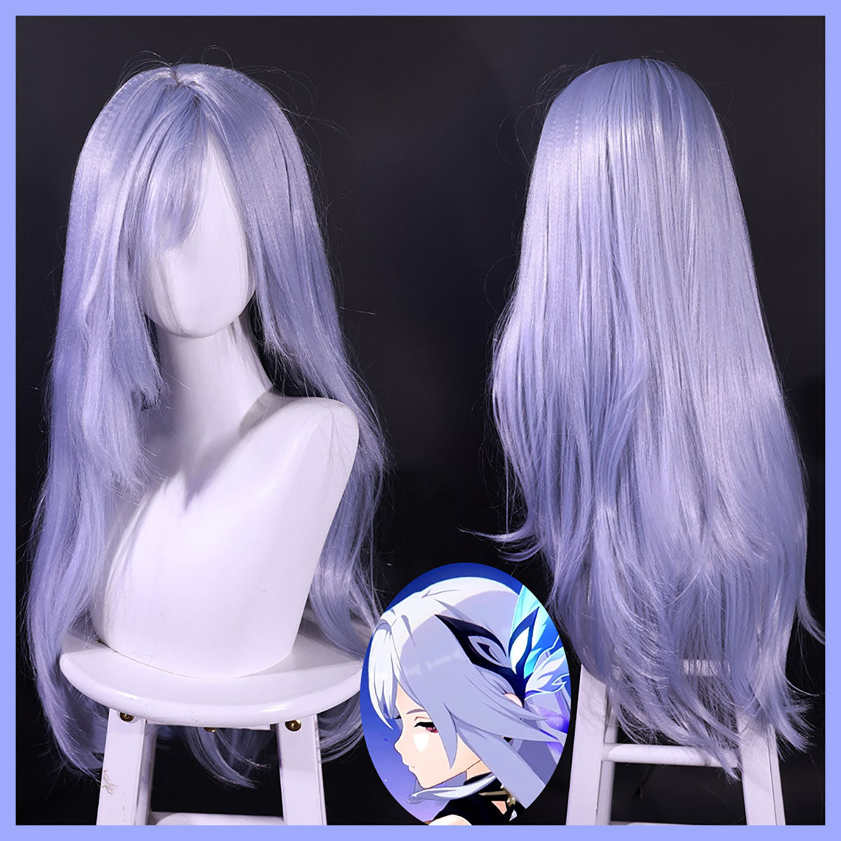 原神 スカーク ウィッグ Genshin Impact Skirk Cosplay Wig