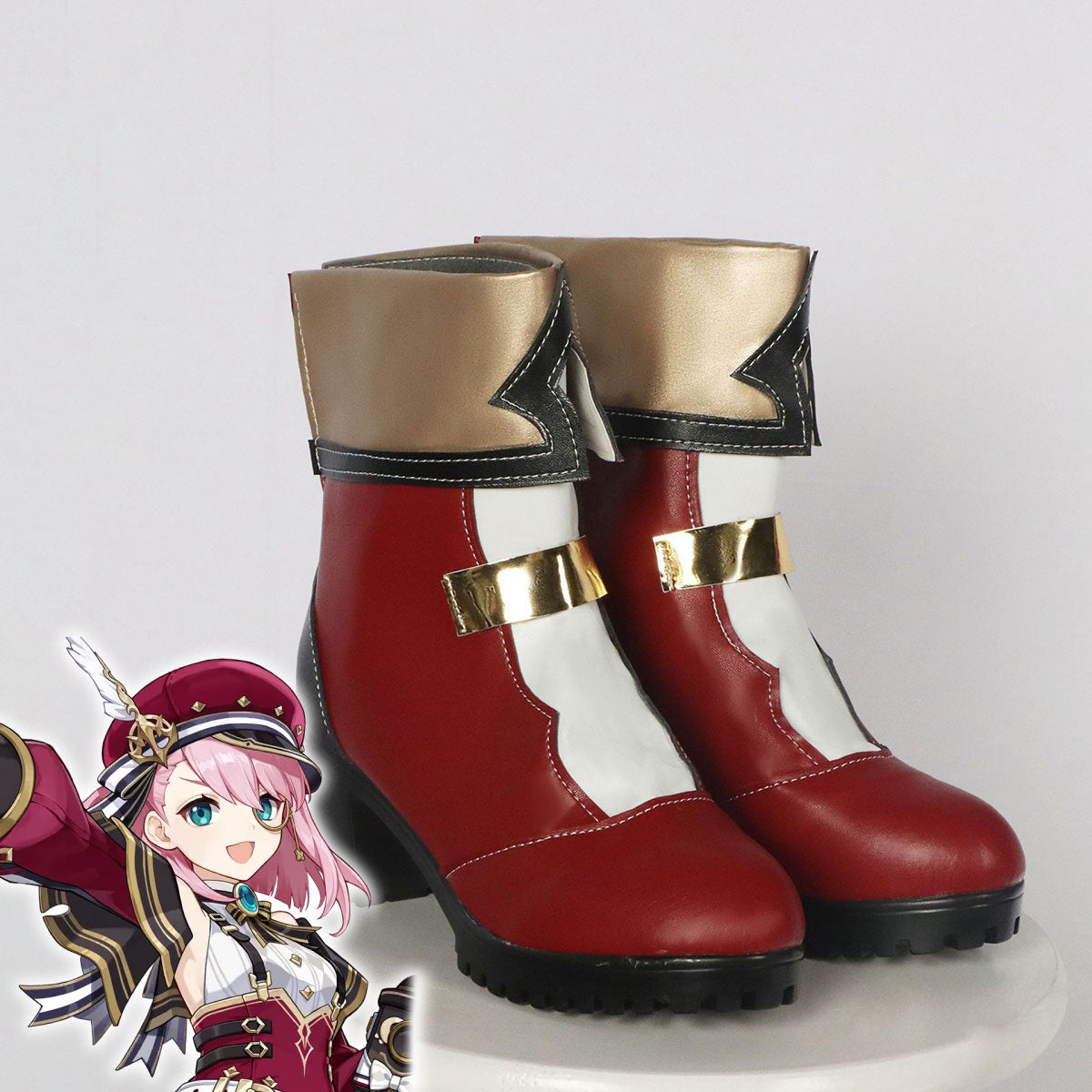 原神 シャルロット 靴 Genshin Impact Charlotte Cosplay Shoes Boots