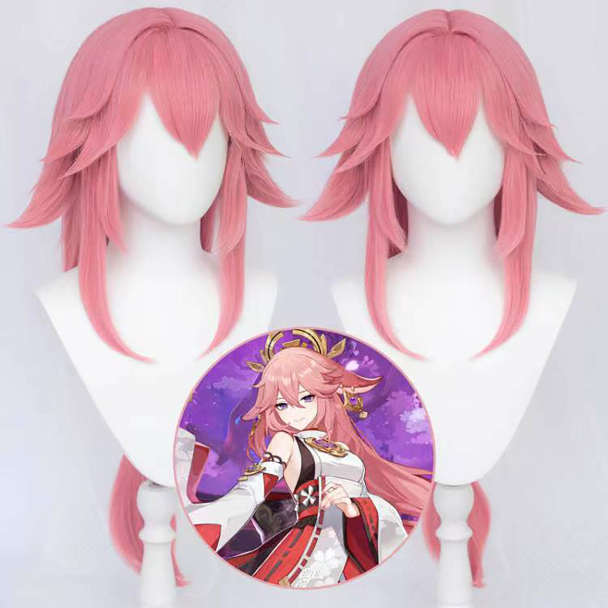 原神 八重神子 ウィッグ Genshin Impact Yae Miko Cosplay Wig