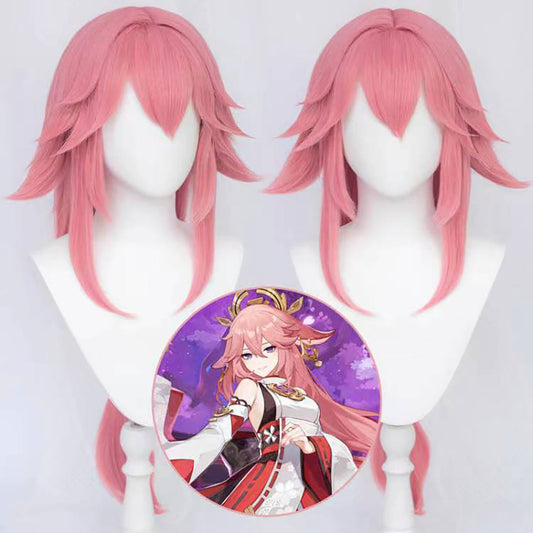 原神 八重神子 ウィッグ Genshin Impact Yae Miko Cosplay Wig