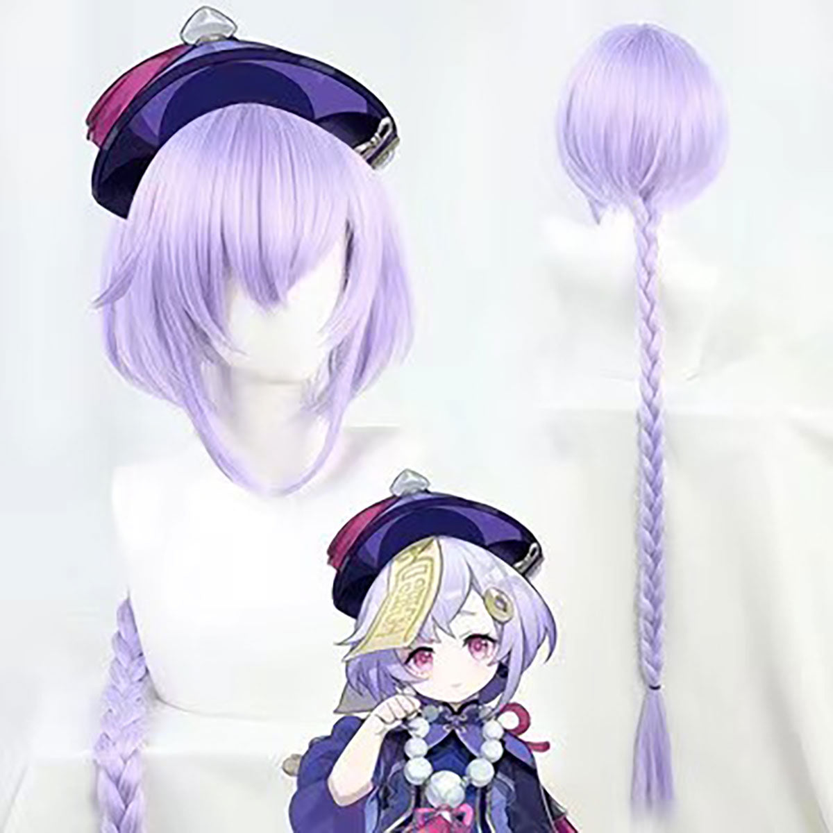 原神 七七 ウィッグ Genshin Impact Qiqi Cosplay Wig