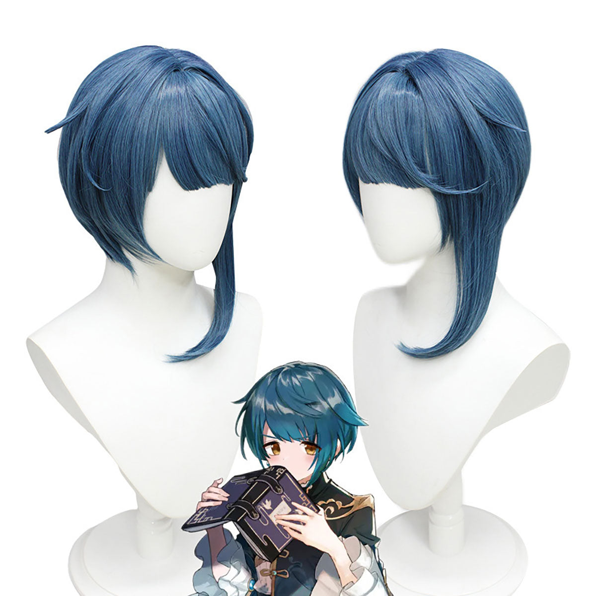 原神 行秋 ウィッグ Genshin Impact Xingqiu Cosplay Wig